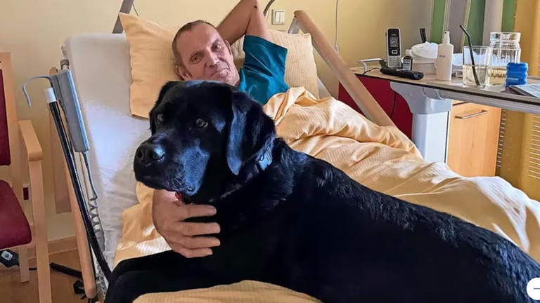 Hospizgast mit Besuchshund Lucy, Hospizarbeit Hamburg, Lestipp Kieler Nachrichten, Foto Copyright Annika Paetow, Albertinen Hospiz Norderstedt Hospizgast mit Besuchshund Lucy, Hospizarbeit Hamburg, Lestipp Kieler Nachrichten, Foto Copyright Annika Paetow, Albertinen Hospiz Norderstedt