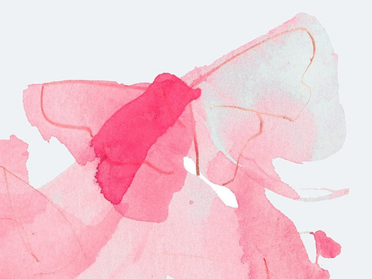 Abstraktes Bild eines Schmetterlinks in verschiedenen Rosa-Tönen, Letzte Hilfe-Kurs, Veranstaltung, Kurs, Diakonie Hospiz Wannsee, Berlin-Wannsee